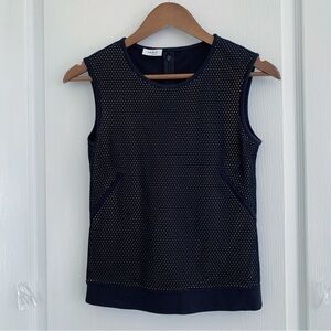 Akris Punto Perforated Stretch Jersey Top 6 Sleeveless Black
